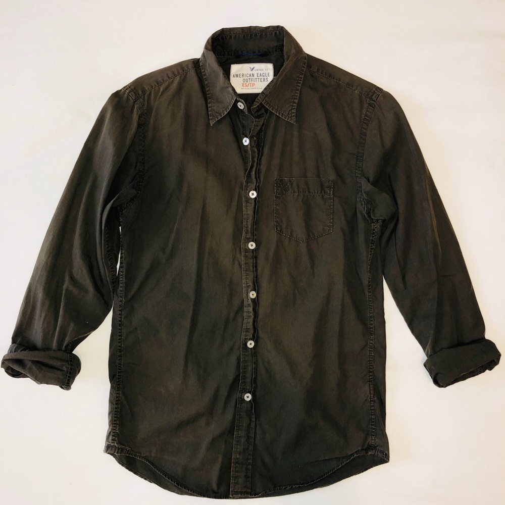 Men's Brown Casual Button-Down Shirt